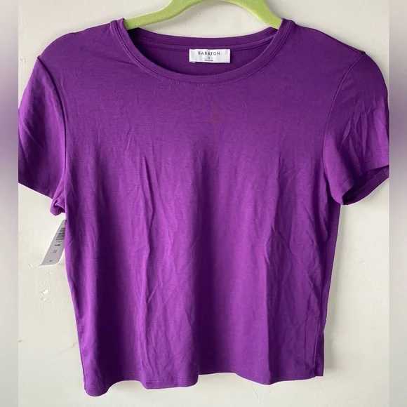 NWT• BABATON Isamu T-Shirt Purple Acai Rayon Spandex Soft Tee NWT Size S - Picture 2 of 10